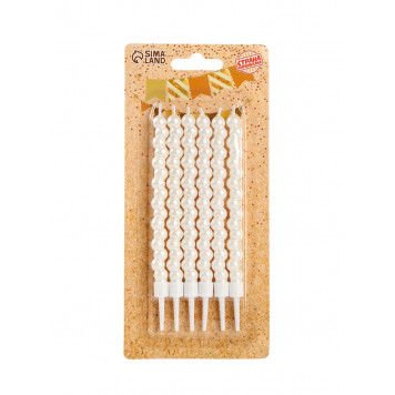 Свечи для торта «Жемчужины», 6 шт., серебряные