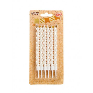 Свечи для торта «Жемчужины», 6 шт., перламутр