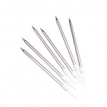 Свечи 13см 6шт Серебряный