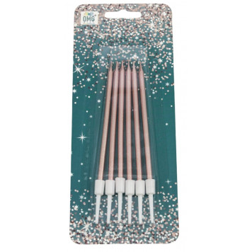 Свечи 10см 6шт Бронзовый