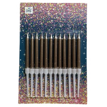 Свечи 6,5см 12шт Бронзовый