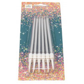 Свечи 10см 12шт Серебряный