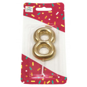 Свеча Цифра 8 Золотой 6см