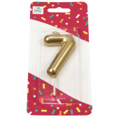 Свеча Цифра 7 Золотой 6см