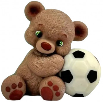 Силиконовая форма 1484 Мишка-футболист