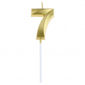 Свеча в торт на шпажке «Цифра 7», золотая, 5 см