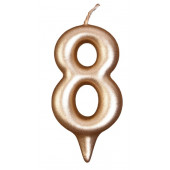 Свеча для торта, цифра «8», шампань, 3 х 6 см