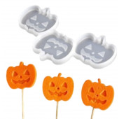 Форма Тыквы 3 ячеек белый силикон