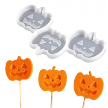 Форма Тыквы 3 ячеек белый силикон