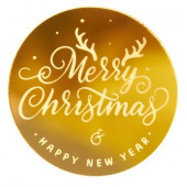 Украшение круглое Merry Christmas золото, 10шт