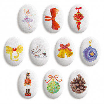 Медальоны Новый год 35*25мм, 18см