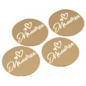 Набор топперов без шпажки "мамочке, сердечки" золото, 5см