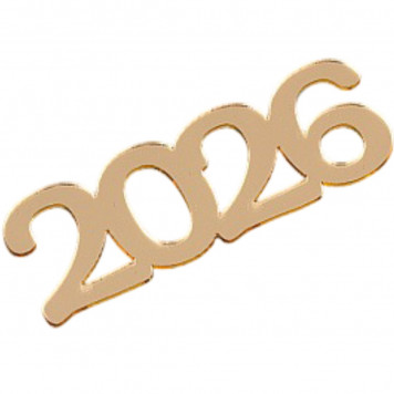 Топпер "2026" золото, 7*2,5 см