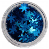 Глиттер пищевой фигурный снежинки синие