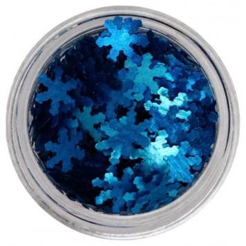 Глиттер пищевой фигурный снежинки синие