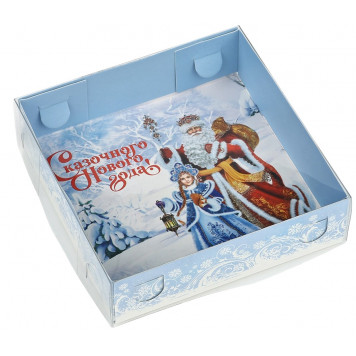 Коробка для макарон «Сказочного Нового года!», 12 х 12 х 3.5 см