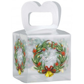 Коробка подарочная новогодняя складная ПВХ « Счастья в Новогом году» 7×7×7 см Новый год