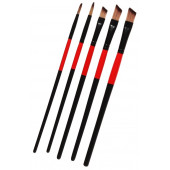 Набор кистей нейлон 5 штук: 2 круглые, 3 плоские