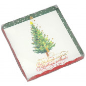 Коробка для кондитерских изделий новогодняя с пластиковой крышкой «Зимнего счастья», 13 х 13 х 3 см