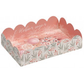 Коробка новогодняя подарочная с пластиковой крышкой «Нежно-розовая», 20 х 30 х 8 см