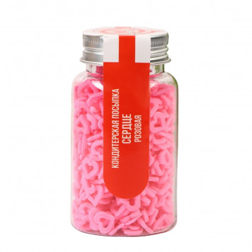 Кондитерская посыпка «Сердце» розовая, 50 г