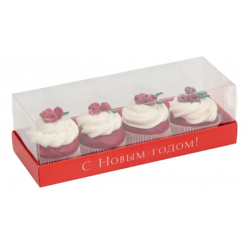 Коробка для десерта «Новогодний красный», 26 х 8 х 9.5 см