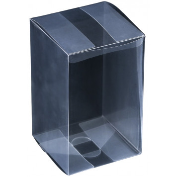 Складная прозрачная коробка из PVC, для упаковки подарков, матовая 11×11×18 см