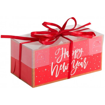 Коробка для капкейка Happy new year, Новый год, 16 х 8 х 7.5 см