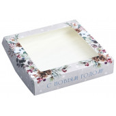 Коробка складная «Новогодний венок», 20 х 20 х 4 см