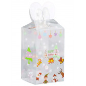 Коробка подарочная новогодняя складная ПВХ «Веселый Дед Мороз» 6×6×10 см