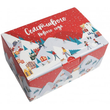 Коробка подарочная новогодняя складная «Счастливого Нового года», 22×15×10 см