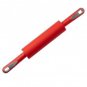 Скалка Доляна «Каппадокия», 43×5 см, рабочая часть 19.5 см, красная