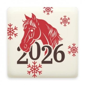 Декор из белой глазури Символ года 2026 30*30мм, 20шт