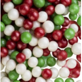 Посыпки рисовые Зеленый, красный, белоснежный 6-8мм, 100г