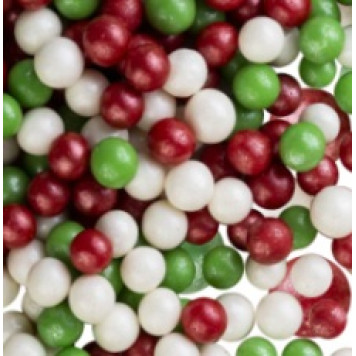 Посыпки рисовые Зеленый, красный, белоснежный 6-8мм, 100г