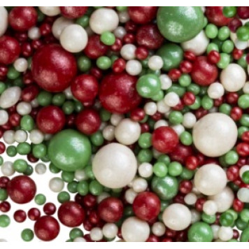 Посыпки рисовые Зеленый, красный, белоснежный микс, 100г