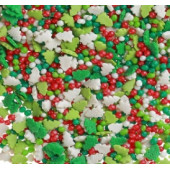 Посыпки Белые, зеленые елки со цветными шариками 56, 50г