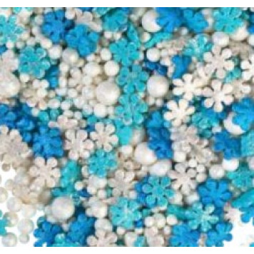 Посыпки Белые шарики и снежинки 57, 50г