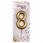 Свеча Цифра 8 золото 8,5см