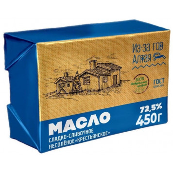 Масло сливочное 72,5% Из-за гор Алтая, 450г