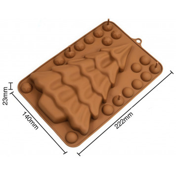 Форма Новогодняя ель с шарами, силикон