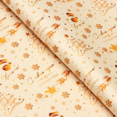 Бумага упаковочная новогодняя крафт белый «Золото НГ», 50×70 см