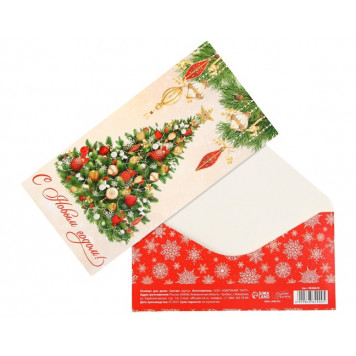 Конверт для денег «С Новым годом!», ёлка, 16.5×8 см