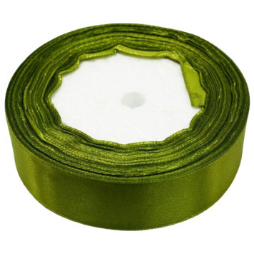 Лента атласная 2см 25ярд Темно-оливковый