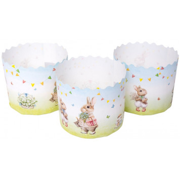 Форма бум. для кулича Ретро зайцы 7см