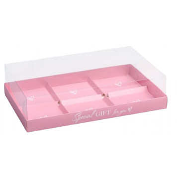 Коробка кондитерская для муссовых пирожных «Сердечки», 27×17.8×6.5 см