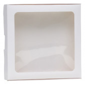 Коробка самосборная, белая, с окном, 21×21×3 см