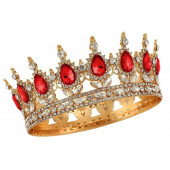 Корона золотая с красными камнями, 12,5см