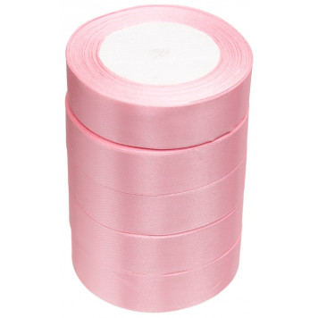 Лента атласная Нежно-розовая 25мм, 23м
