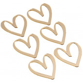 Набор топперов Сердца золото 4см, 6шт